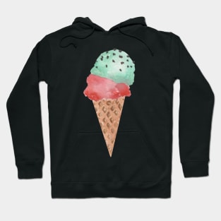 Mint strawberry ice cream cone Hoodie